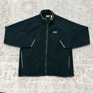 L.L. Bean green fleece sweatshirt jacket zip up